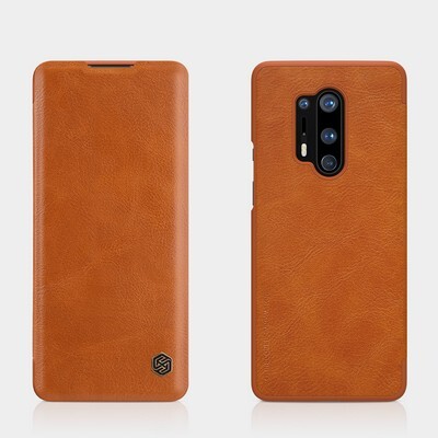 Кожаный чехол Nillkin Qin Leather Case Коричневый для OnePlus 8 Pro(4)