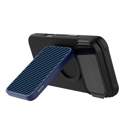 Кардхолдер с функцией подставки и защитой от RFID Nillkin FiberMate Magnetic Wallet Stand синий(4)