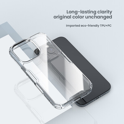 Силиконовый чехол Nillkin Nature TPU Pro Case Прозрачный для Apple iPhone 16 Pro Max(4)