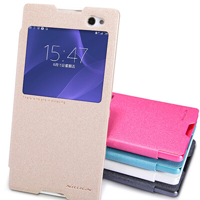 Полиуретановый чехол Nillkin Sparkle Leather Case Rose для Sony Xperia C3 S55t(4)