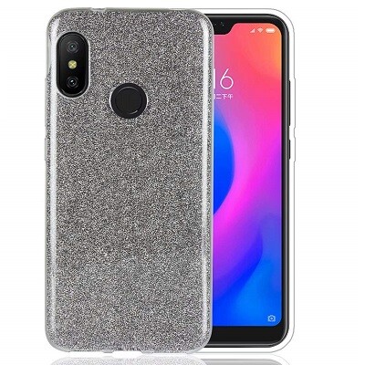 Силиконовый чехол Glitter Cover серый для Xiaomi Mi A2 Lite\ Redmi 6 Pro(1)