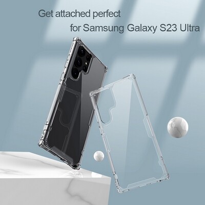 Силиконовый чехол Nillkin Nature TPU Pro Case Прозрачный для Samsung Galaxy S23 Ultra(7)
