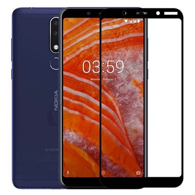 Противоударное защитное стекло Full Glue 0.3mm черное для Nokia 3.1 Plus(2)