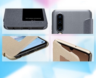 Полиуретановый чехол книга Nillkin Sparkle Leather Case Черный для Huawei P30(4)