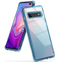 Чехол бампер Ringke Fusion Series прозрачно-синий для Samsung Galaxy S10