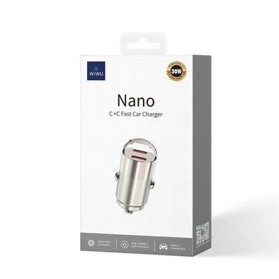 Автомобильное зарядное Wiwu Nano Series C+C Fast Car Charge 30w QC-029(5)