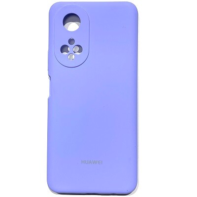 Силиконовый чехол Silicone Case с закрытым низом и защитой камеры лавандовый для Huawei Honor X7(1)
