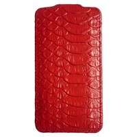 Кожаный чехол книга Melkco Snake Print Pattern - Red для Apple iPhone 4/4S