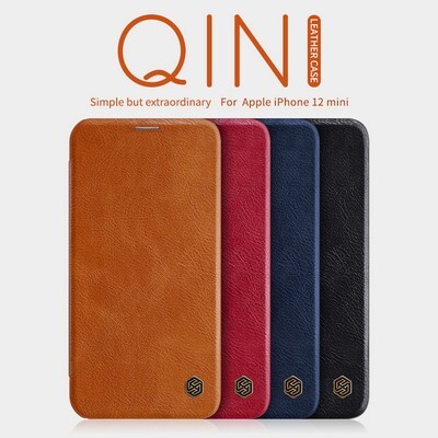 Кожаный чехол Nillkin Qin Leather Case Черный для Apple iPhone 12 mini(5)