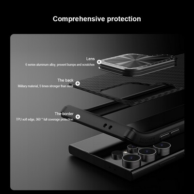 Магнитная накладка Nillkin CarboProp Magnetic Case Черная для Samsung Galaxy S24 Ultra(8)