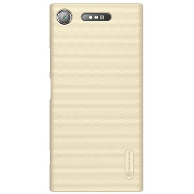 Пластиковый чехол с пленкой Nillkin Super Frosted Shield Gold для Sony Xperia XZ1(1)
