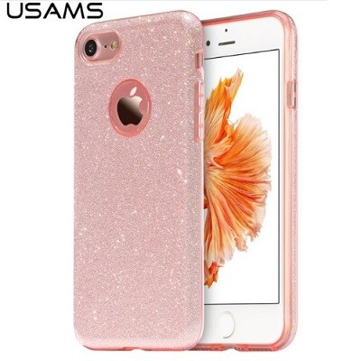 Силиконовый чехол Usams Bling Series Pink для Apple iPhone 7(1)