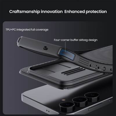 Чехол с защитой камеры Nillkin CamShield Pro Magnetic черная  для Samsung Galaxy S25 FE(9)