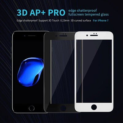 Защитное стекло Nillkin 3D AP + PRO White на весь экран  для Apple iPhone 8 Plus(2)