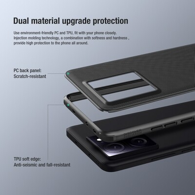 Пластиковый чехол Nillkin Super Frosted Shield Pro Черный для Xiaomi 13T Pro(3)