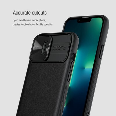 Силиконовая накладка Nillkin CamShield Leather Case Черная для Apple iPhone 13 Pro(7)
