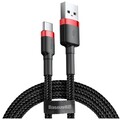 Кабель Baseus CATKLF-B91 Cafule Cable USB to Type-C 3A 1m красно-черный(#1)