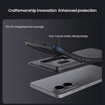Чехол-накладка с пластиной Magsafe Nillkin CamShield Pro Magnetic Черная для Samsung Galaxy S25 Edge(5)