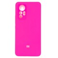 Силиконовый чехол Silicone Case ярко-розовый для Xiaomi Mi12 Lite(#1)