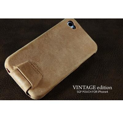 Кожаный чехол книга SGP ARGOS Vintage Edition Brown для Apple iPhone 4/4S(3)