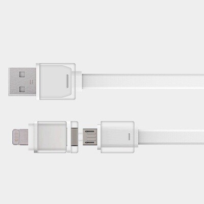 USB кабель зарядки и синхронизации Nillkin Plus 2 MicroUSB+Lightning 8pin White(1)