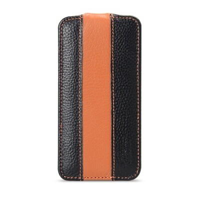 Кожаный чехол-книга Melkco Leather Case Black/Orange LC для Apple iPhone 5c(2)