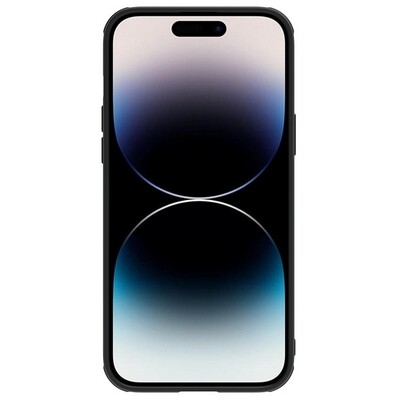 Силиконовая накладка c пластиной MagSafe Nillkin CamShield Leather Case S Черная для Apple iPhone 14 Pro Max(2)