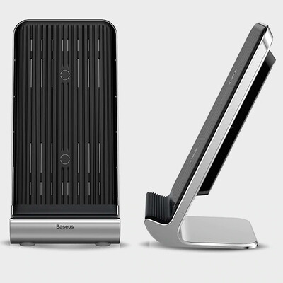 Беспроводная зарядка-подставка для телефона быстрая Baseus Vertical Desktop Wireless - Черная (WXLS-01)(5)