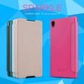 Полиуретановый чехол Nillkin Sparkle Leather Case Gold для Sony Xperia Z4(#4)