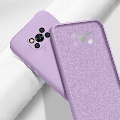Силиконовый чехол Silicone Case с защитой камеры лавандовый для Xiaomi Poco X3/ Poco X3 Pro(1)