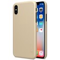 Пластиковый чехол с пленкой Nillkin Super Frosted Shield Gold для Apple iPhone Xs(#3)