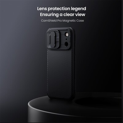 Чехол с защитой камеры Nillkin CamShield Pro Magnetic черный для Apple iPhone 17 Pro Max(6)