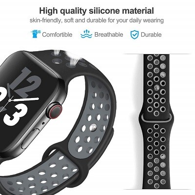 Ремешок Nike черно-серый для Apple Watch Series  49/45/44/42mm(3)