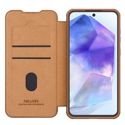 Кожаный чехол Nillkin Qin Pro Leather Case Коричневый для Samsung Galaxy A56(3)