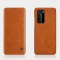 Кожаный чехол Nillkin Qin Leather Case Коричневый для Huawei P40 Pro(#4)