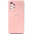 Силиконовый чехол Silicone Case с закрытым низом и защитой камеры светло-розовый для Samsung Galaxy A73(#1)