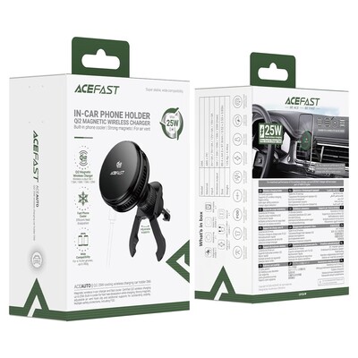 Автомобильный магнитный держатель с беспроводной зарядкой Acefast D66 Qi2 25W magnetic wireless charging holder with cooler(7)