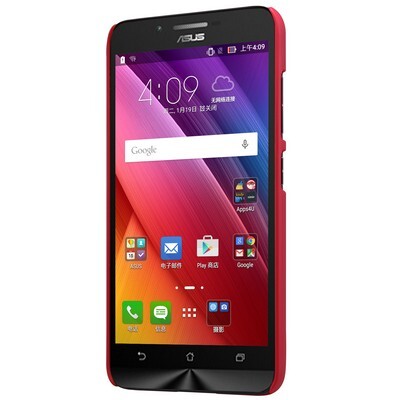 Пластиковый чехол с пленкой Nillkin Super Frosted Shield Red для Asus Zenfone Go ZC500TG(2)