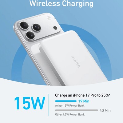 Внешний аккумулятор Anker Nano A1113 15W Qi2 10000mAh (CCC) белый(2)