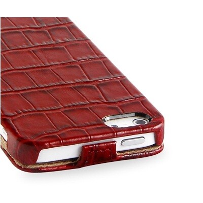 Кожаный чехол TETDED Troyes DUO Red Crocodile для Apple iPhone 5/5s/SE(4)