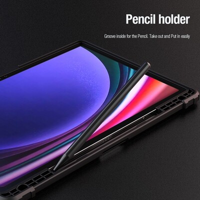 Защитный чехол Nillkin Bumper Leather Case Pro Multi-angle Черный для Samsung Galaxy Tab S9 Plus 5G(6)