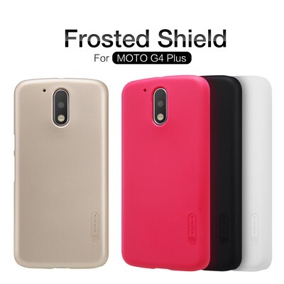 Пластиковый чехол с пленкой Nillkin Super Frosted Shield Gold для Motorola Moto G4 Plus(4)