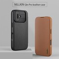 Кожаный чехол Nillkin Qin Prop Leather Case черный для Apple iPhone 17(#6)