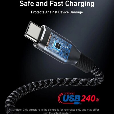 Кабель Anker A88E2 USB Type-C - USB Type-C 240W 1.8м, черный(4)