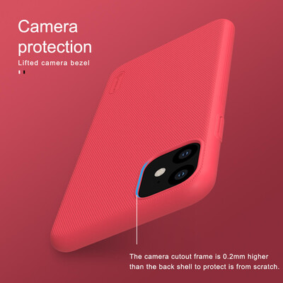 Пластиковый чехол с подставкой Nillkin Super Frosted Shield красный матовый для Apple iPhone 11 Pro(4)