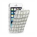 Кожаный чехол-книга TETDED Troyes White Crocodile для Apple iPhone 5/5s/SE(#1)