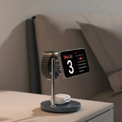 Беспроводная зарядная станция Qi2.2 3в1 Space Station Air-cooled Magnetic Wireless Charger 25W(5)