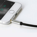 Кабель UGREEN AV119-10598 AUX 3.5mm (M) to AUX 3.5mm (M), улогвой 90°, силиконовый, 1.5m, черный(#7)