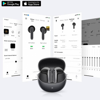 Наушники беспроводные QCY AilyBuds Pro вкладыши с шумоподавлением черные(4)