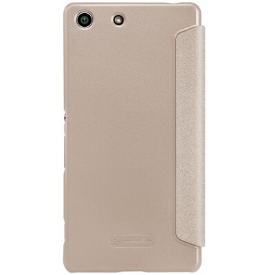 Полиуретановый чехол Nillkin Sparkle Leather Case Gold для Sony Xperia M5(2)